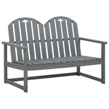 Garden Bench Grey 110 cm Solid Acacia Wood - £76.83 GBP