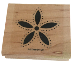 Stampin Up Rubber Stamp Flower with Dotted Outline Spring Garden Nature Crafts - £2.35 GBP