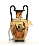 Greek Ceramic Amphora Jar Vase Pot Painting Goddess Athena God Zeus - $83.55 CAD