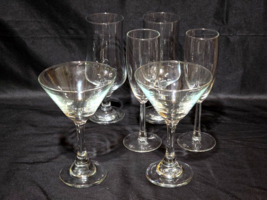 Libbey Glass Mixed 6 Piece Barware Set - Hurricane Martini Champagne Pairs Of 2 - £17.40 GBP