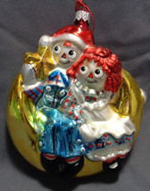 1998 Hand Crafted Polish Glass Ornament Raggedy Ann Andy on Moon S&amp;S Kur... - $14.99
