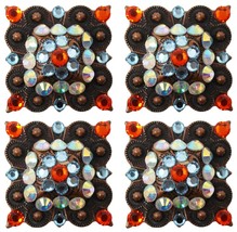 4 Conchos Rhinestone Horse Saddle Western Rodeo Bridle Berry CO78 - $24.74