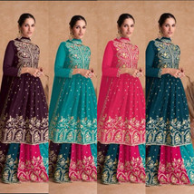Readymade Suit Palazzo Sharara designer Georgette Party wear FreeSize upto 42/XL - £67.44 GBP