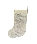 Christmas stocking made In India Shiny Gold Leaf design lined 18&quot; - $280.92 MXN