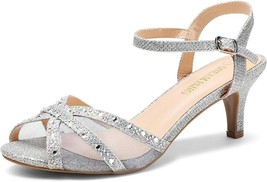 Women&#39;s Nina Sandals Size 8.5, Low Heel Pump Sandals, Silver - £14.87 GBP
