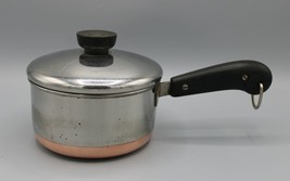 Vintage Pre-1968 Revere Ware 1801 1 Qt. Pot with Copper Bottom &amp; Lid (153) - £11.86 GBP