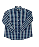 Chaps Mens Shirt Size XXL 2XL Blue Plaid Button Down Stretch Long Sleeve - £7.57 GBP