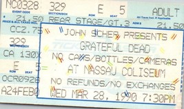 Grateful Dead Concert Ticket Stub March 28 1990 Nassau de Long Île New York - £40.44 GBP