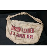 Rare 1950s UNION LEADER NH SUNDAY NEWS Canvas Newspaper Bag New Hampshire  - $249.99