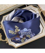 True luxury 100% mulberry silk Handmade Su Embroidery Scarf pure silk shawl - $41.13 CAD