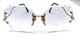 VTG 80s Big Lens Frameless Eyeglasses RX Monogrammed Huge OVERSIZED Geek - $42.77