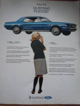 Take The Mustang Pledge Ford Print Magazine Advertisement  1967 - $5.99