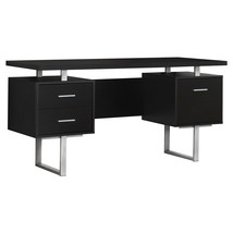 24" Black and Silver Computer Desk With Three Drawers - $13,460.17 MXN