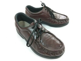 SAS Leather Burgundy Moc Toe Wedge Tri-pad Comfort Nurse Work Shoes Wome... - $24.75