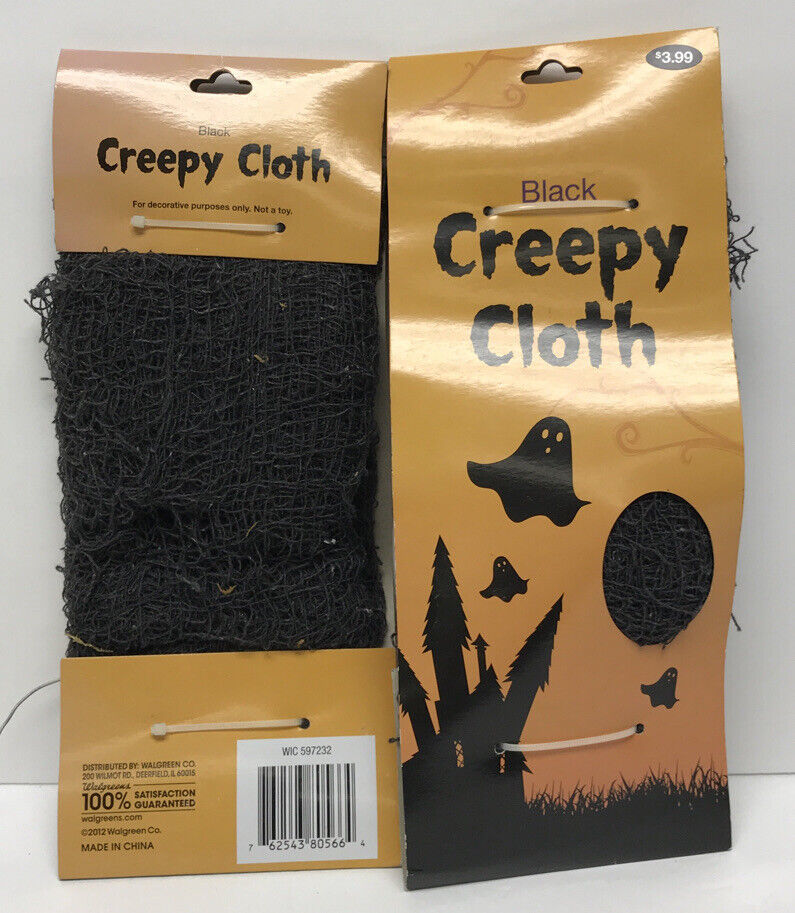 Lot of 6 Halloween Black Scary Cloth & Stretchy White Spider Cobwebs-
show or... Item image 9