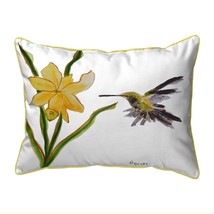 Betsy Drake Yellow Hummingbird Large Indoor Outdoor Pillow 16x20 - £37.59 GBP