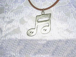 New Double Music Note Sheet Music - Musician Style Pewter Pendant 22&quot; Necklace - £6.75 GBP