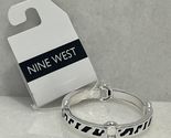 Nine West Silver Tone Openwork Black Accent Bangle Stretch Bracelet - $23.16