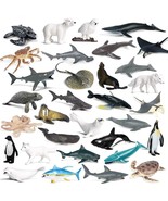 32Pcs Mini Sea Animal Figures Toy, Plastic Small Ocean Animal Figurine S... - £30.29 GBP