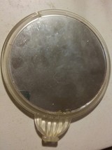 024 Vintage 6.5&quot; Round Deck Vanity Hand Held Mirror Clear Plastic Double Sided - £1.17 GBP