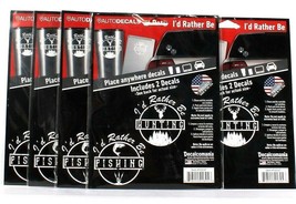 5 Packages Decalcomania I&#39;d Rather Be Hunting &amp; Fishing 2 Count Auto Decals - $17.99