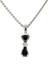 &quot;18kt White Gold Pendant. With Sapphires And Diamond.&quot; - £1,087.12 GBP