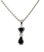 &quot;18kt White Gold Pendant. With Sapphires And Diamond.&quot; - £1,069.44 GBP