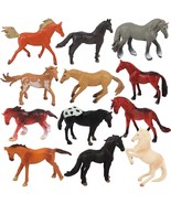 12Pcs 2-3&quot; Tiny Toy Horse Plastic Pony Small Foal Figures Mini Horse Toy... - £26.57 GBP