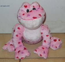 Ganz Webkinz Love Frog 9&quot; plush Stuffed Animal toy Valentines Day Pink Hearts - £7.56 GBP