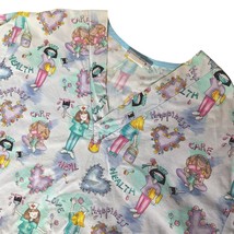 Fundamentals By White Swan Womens Scrub Top Medium Health Nurse Love Heal - $330.35 MXN