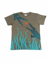 LACOSTE Kids T-Shirt Illustriert Von Joelle Jolivet Khakigrün Größe 14Y ... - £27.35 GBP