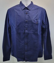 H) UNTUCKit Men Blue Cotton Long Sleeve Button Down Slim Fit Casual Shir... - $19.79