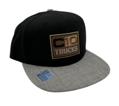 Chevy Trucks C10 Black and Gray Flat Bill Hat - £23.97 GBP