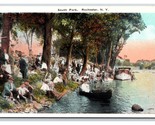 Crowded Beach Boating at South Park Rochester New York  NY UNP WB Postca... - $2.92