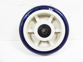 P&H 6"x2" Polyurethane Blue Caster Wheels on Plastic 1/2" Arbor Roller Bearing - £9.04 GBP
