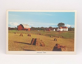 Red Barn Hay Bales Farm House Harvest Time Vintage Postcard Unposted - $5.95