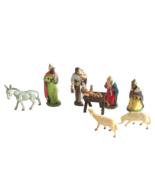 Vintage Plastic Italy Nativity Scene Figures Creche Religious 9pc ~1.5&quot; ... - $532.59 MXN