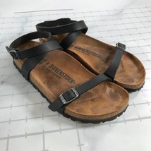 Birkenstock Daloa Sandals Womens US 6 EUR 37 Black Leather Ankle Strap - £37.19 GBP