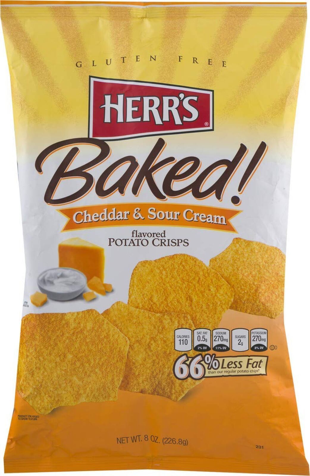 Primary image for Herr's Baked Potato Crisps- Cheddar & Sour Cream (4 Bags)