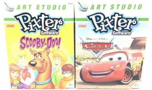 Lot of 2 Fisher Price Pixter Software CARS & SCOOBY-DOO - ART STUDIO Age 4+ New - £9.67 GBP