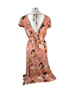 Xhilaration Womens XXL Peach Floral Faux Wrap Maxi Dress - $17.56