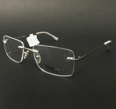 TECHNOlite Brille Rahmen TFD6001 SI Grau Silber Quadratisch Rahmenlose 54-18-140 - £44.28 GBP