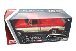 1979 Ford F-150 Red And Cream Pickup MotorMax 1:24 Diecast BRAND NEW - £16.06 GBP
