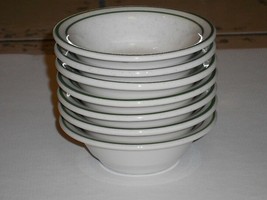 Lot of 7 BUFFALO CHINA Berry Bowls Green Speckle Cafe Restaurant Ware 4.... - $36.63