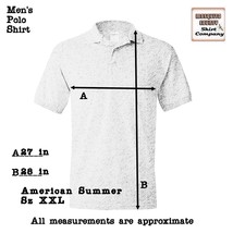American Summer Men Polo shirt pit to pit 27 2XL USA flag vtg cotton pat... - £14.01 GBP