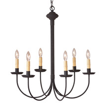 Irvin&#39;s Country Tinware 6-Arm Grandview Chandelier with Ecru Sleeves - £390.19 GBP