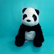 Ikea Panda Bear Plush Kramig Black White 12" Long Stuffed Animal Soft  - $17.81