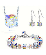 Crystal iridescent cube jewelry set - $18.80