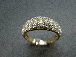 2 Ct Round Natural Moissanite Engagement Wedding Band Ring14K Yellow Gold Plated - £145.84 GBP
