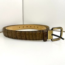 Rabeno Men’s Crocodile Belt Genuine Size 36 / 90 Made In Spain Dark Gree... - $35.52